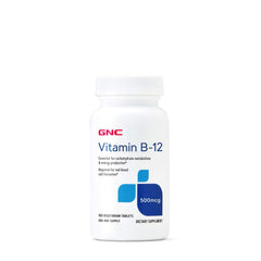 GNC Vitamin B-12 500mcg bottle for daily energy support