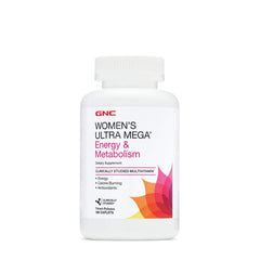 GNC Women's Ultra Mega Multivitamin bottle shown for daily wellness routine
