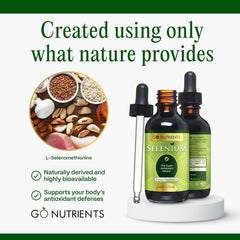 Go Nutrients Selenium Liquid Drops measuring drop for easy servings