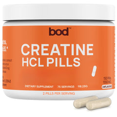 Goba Tea Creatine HCL capsules bottle for convenient daily energy support during workouts