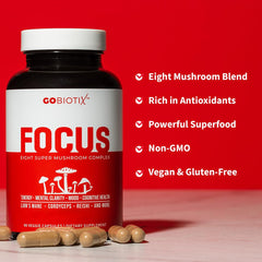 GOBIOTIX Focus cordyceps energy capsules for steady energy.