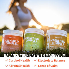 GoBiotix Magnesium Glycinate powder in glass shows quick dissolving texture.
