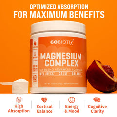 GoBiotix magnesium Glycinate container with scoop for convenient serving.