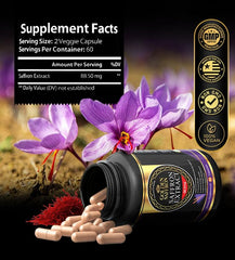Golden Saffron packaging recyclable box emphasizes eco-conscious wellness choice