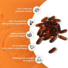 Goldium saw palmetto blend softgels for male wellness support.