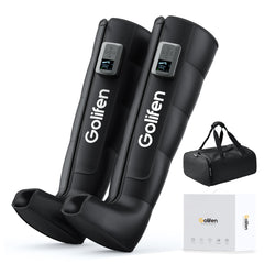 golifen cordless leg compression massager worn for on-the-go relief and comfort