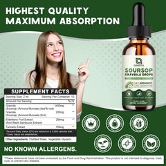 Gongota Soursop Drops pour scene shows easy dosing for digestive comfort.