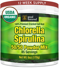 Good Natured premium chlorella spirulina powder bag with vibrant green color for daily energy support