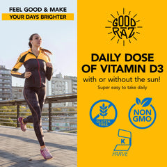 Close-up of Good Raz D3 Drops dropper delivering a precise dose.