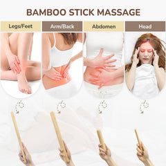 Goodtar bamboo massage sticks set with multiple lengths for versatile muscle relief at home.