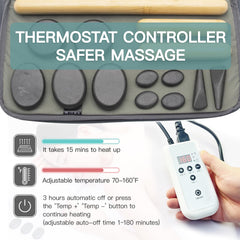 Goodtar basalt stones set prepared for warm, soothing massages at home