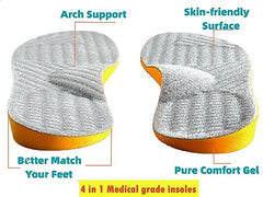 Goofort insoles support flat feet and high arches for balanced steps.