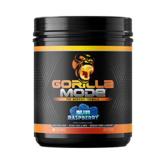 Gorilla Mind Gorilla Mode blue raspberry tub with potent pre-workout for intense pumps