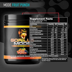 Gorilla Mind Gorilla Mode powder scoop ready in water for quick energy and focus.