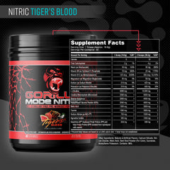 Gorilla Mode Nitric Upgraded powder close-up highlights high-impact ingredients