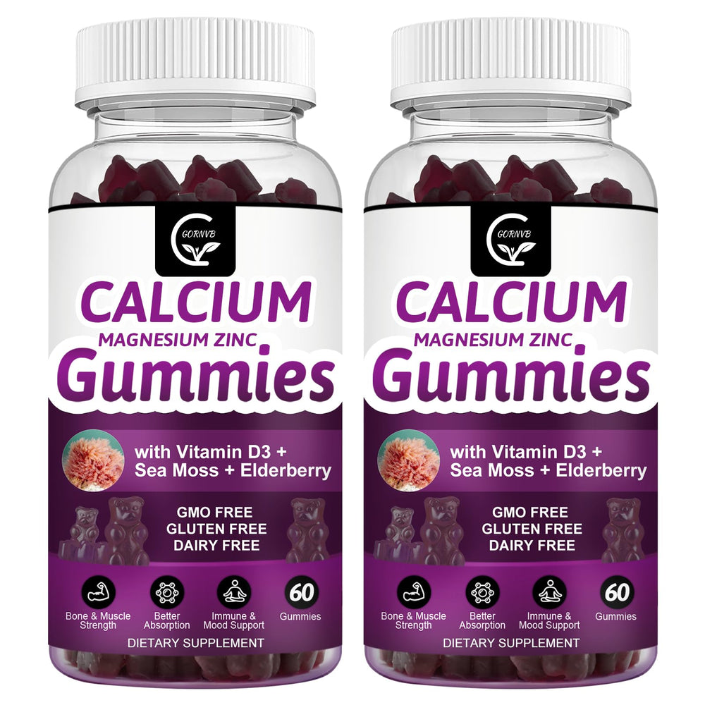 GORNVB bottle of calcium magnesium zinc gummies for tasty mineral support
