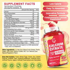 GORNVB calcium gummies close-up highlighting raspberry flavor and chewy texture.