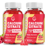GORNVB calcium citrate gummies bottle front with raspberry flavor promoting bone health.