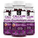 GORNVB Calcium Magnesium Zinc Gummies bottle with cute shapes for bone and teeth support.