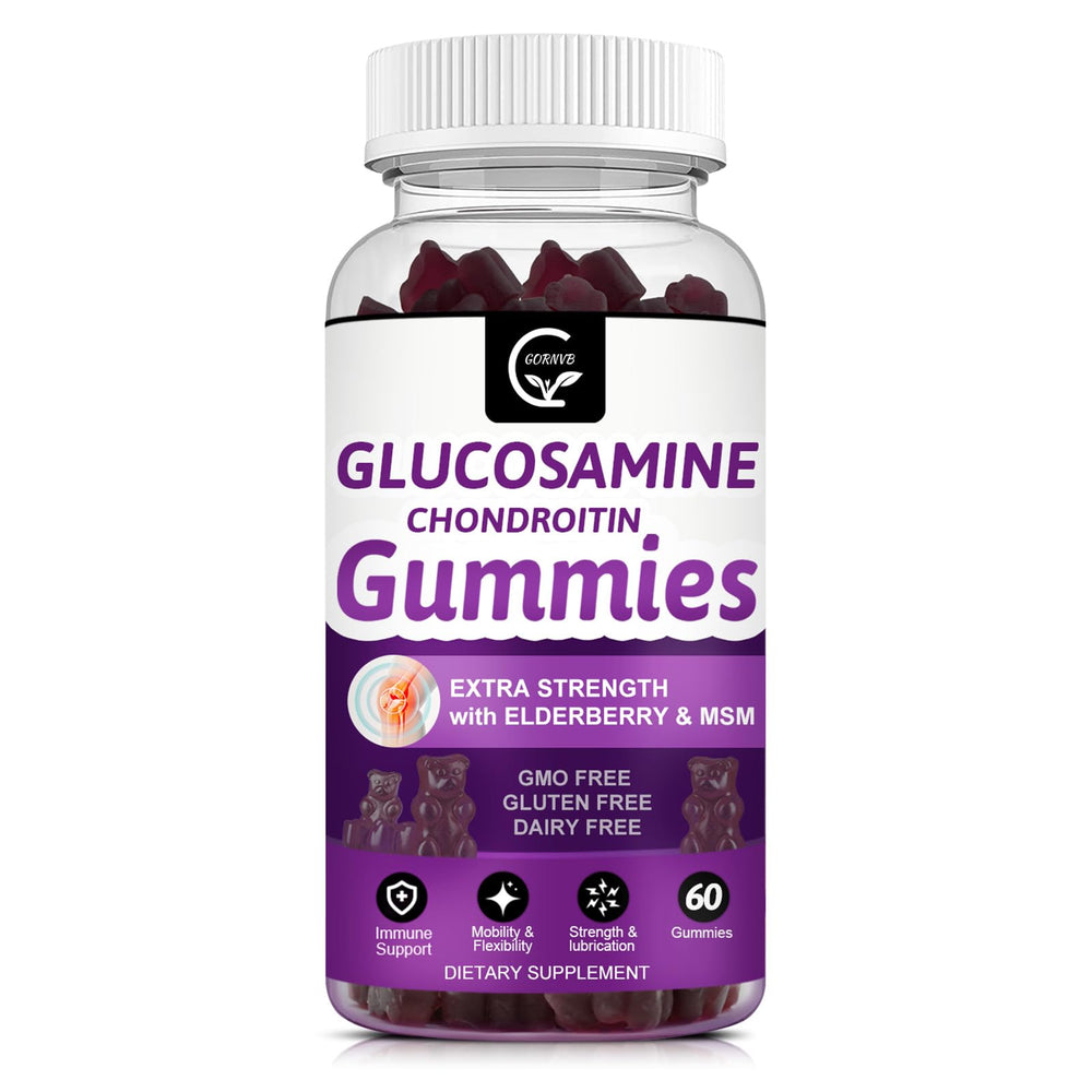 GORNVB glucosamine chondroitin gummies bottle on desk for easy daily mobility support
