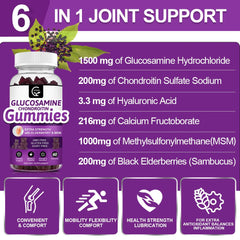 GORNVB glucosamine chondroitin gummies ingredients label showing blend