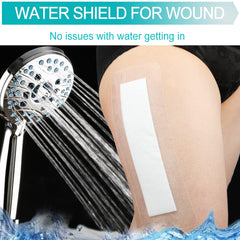 GoToHere island dressing with non-stick center protects the wound without sticking.