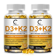 GreenPeople Vitamin D3 K2 bottle with 120 capsules for bone and immune support