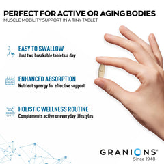 Granions Muscle Relaxer Pills bottle on desk for everyday energy and nerve support