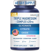 Granions Triple Magnesium bottle on a clean surface for daily calm and energy support.