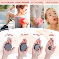 Granpay warming case heats stones to soothing temperature