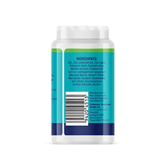 Gran's Remedy cooling foot powder in shoes shows odor control and dry feet.