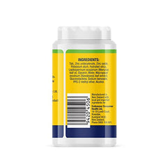 Gran's Remedy foot powder tube shows fragrance-free formula for sensitive skin.