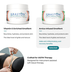 Graston Arnica ideal glide during IASTM tool use supports smooth instrument movement.