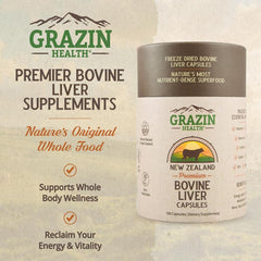 GRAZIN HEALTH nutrition label close-up with 3000mg per serving information