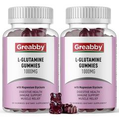 GREABBY L Glutamine Gummies bottle with berry flavor for daily support.