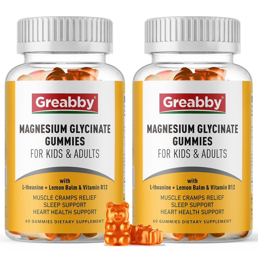 GREABBY magnesium glycinate gummies bottle for convenient nightly relaxation