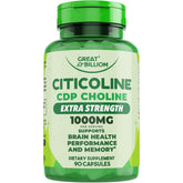Great Billiom Citicoline 1000mg bottle ready for daily brain support.