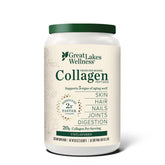Great Lakes Wellness bovine collagen tub closeup for versatile daily mixing