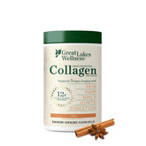 Great Lakes Wellness collagen peptides powder bag on kitchen counter for easy daily supplementation.