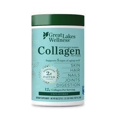 Great Lakes Wellness marine collagen powder tub supporting daily skin and joint health