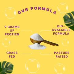 Green Field Nutritions Halal Collagen Powder being poured into beverage for versatile use.
