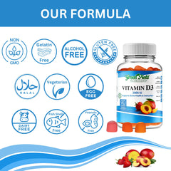 Greenfield Nutritions Vitamin D3 Gummies close-up highlights soft chew texture suitable for adults