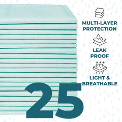 Green Lifestyle bed pad in use on mattress with waterproof backing