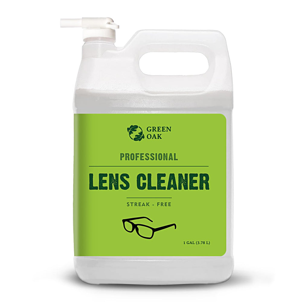 Green Oak Lens Cleaner Refill with dispensing tap for easy refills and streak-free clarity.