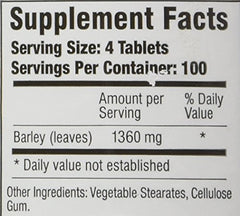 Green Supreme Barley Power packaging inside shows label and alkaline blend details