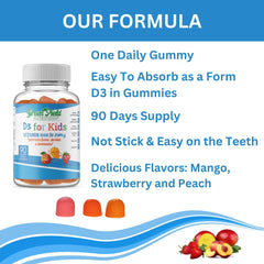 90-count bottle of Greenfield Nutritions vitamin D3 gummies for daily routine.