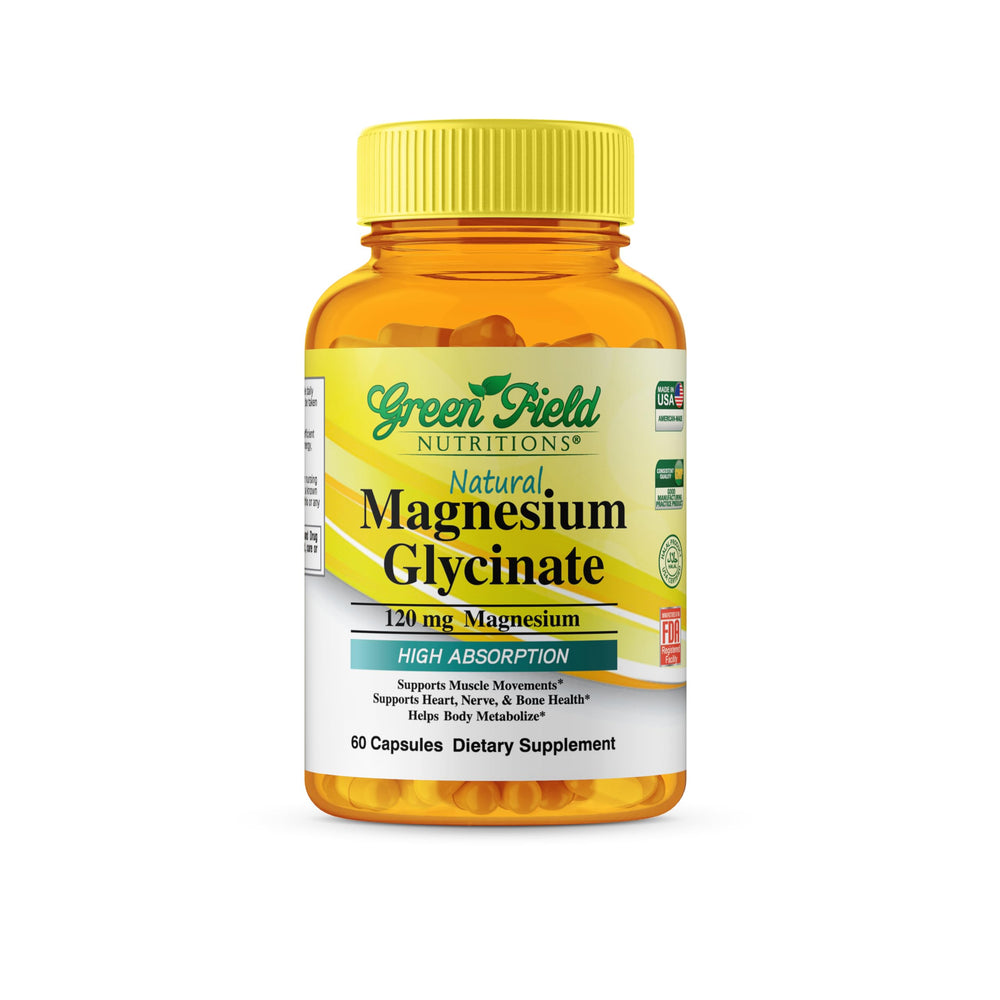 Greenfield Nutritions halal magnesium glycinate bottle for daily nerve and muscle support