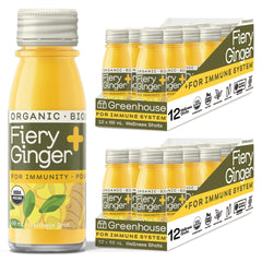 Greenhouse Juice Fiery Ginger Shot bottle front for on-the-go immunity boost