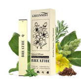 GREENMIST Mullein Diffuser Pen packaging highlighting premium herbal design for on-the-go use