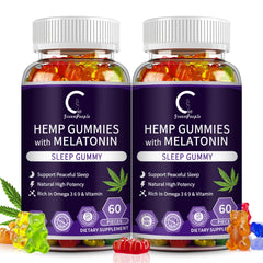 GreenPeople hemp gummies sleep bottle shown for natural relaxation.